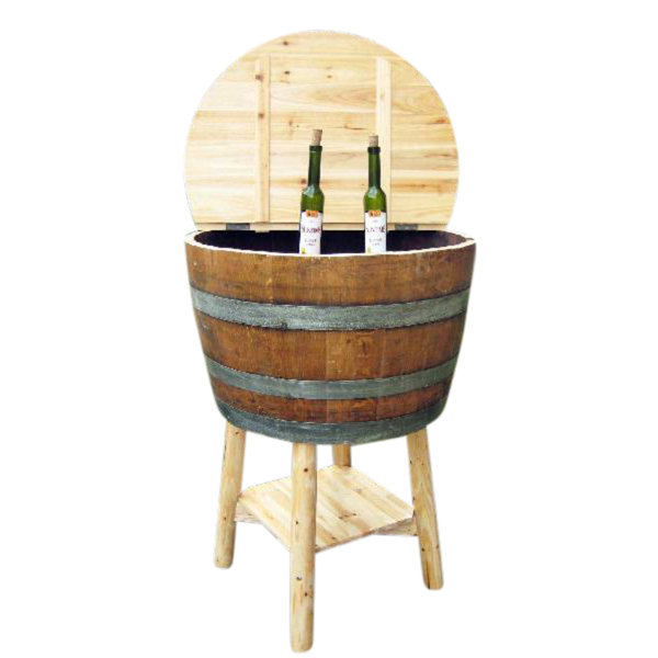 MGP Oak Wine Barrel Cooler With Lid, 26"W X 17"H Wayfair